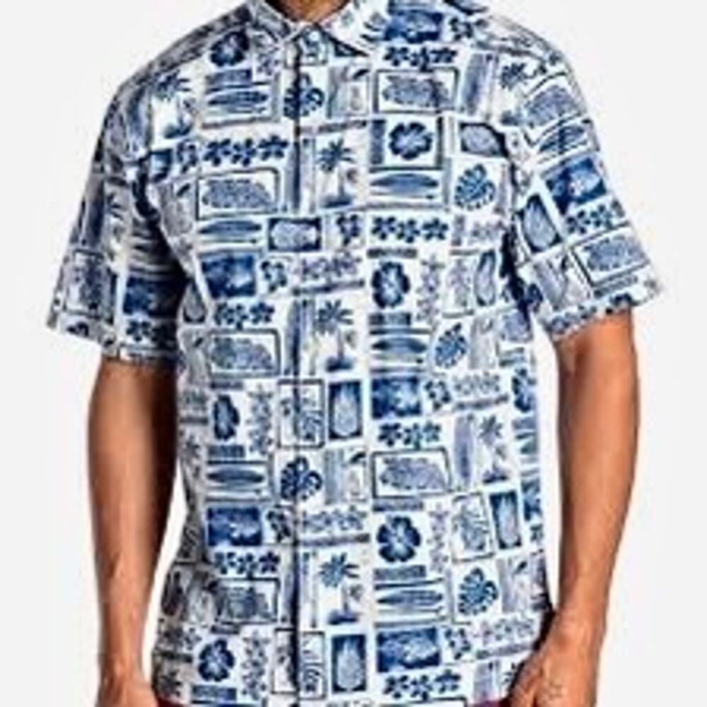 Tommy Bahama Lido Beach Mens Tropical Camp Shirt Cotton Surf Beach Retro M